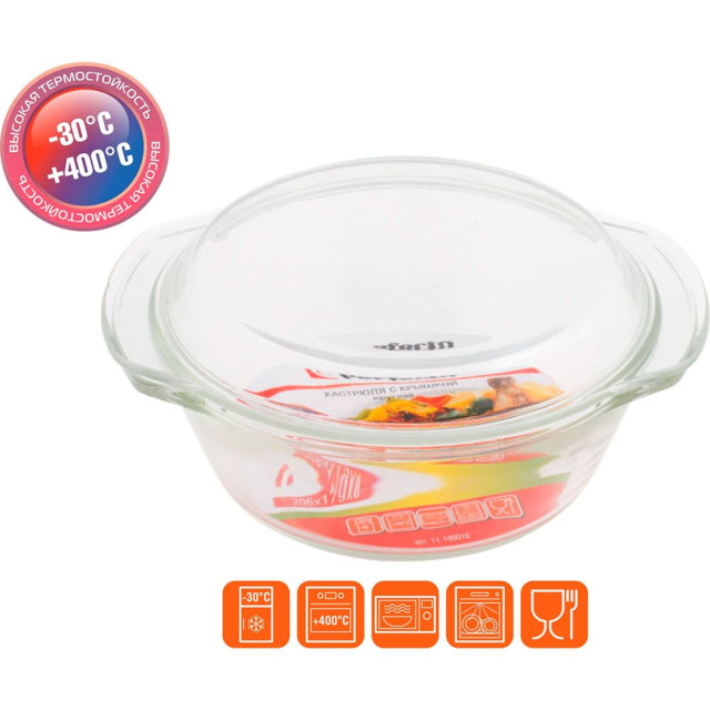 Кастрюля Perfecto Linea 11-100010 из жаропрочного стекла с крышкой 1 л Кастрюля Perfecto Linea 11-100010 из жаропрочного стекла с крышкой 1 л
