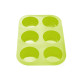 Форма для выпечки Perfecto Linea 20-000413 силиконовая прямоугольная на 6 кексов 26*17.5*3 см зеленая