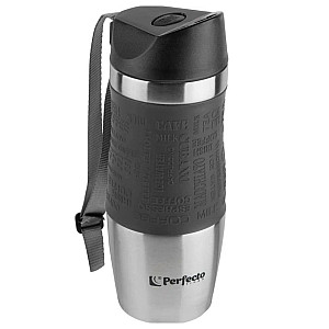 Термокружка Perfecto Linea Black 27-124801 с ремешком нержавеющая сталь 380 мл