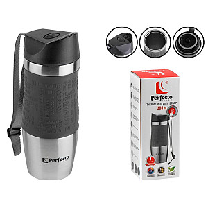 Термокружка Perfecto Linea Black 27-124801 с ремешком нержавеющая сталь 380 мл