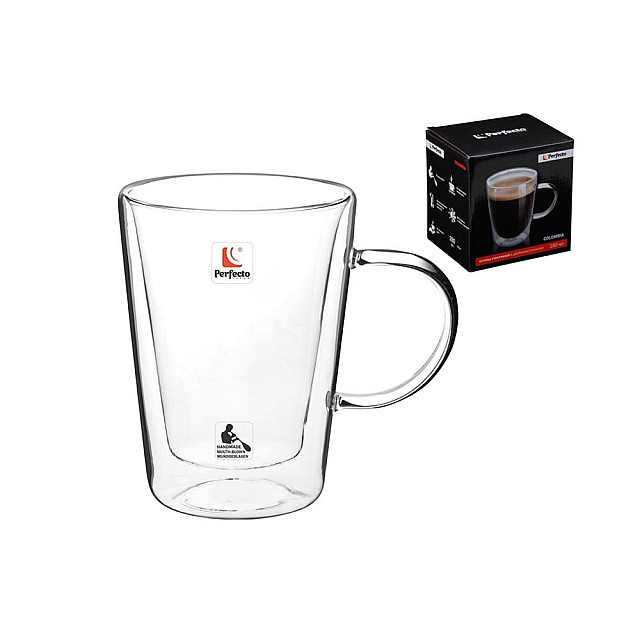 Кружка Perfecto Linea Colombia 30-006280 стеклянная с двойными стенками 280 мл