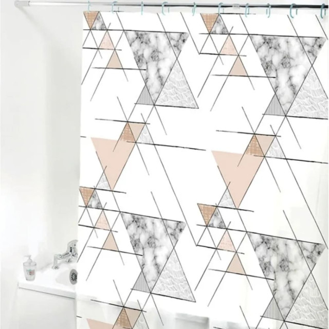 Шторка для ванной Perfecto linea Secret 36-118002 180*180 см мраморный узор