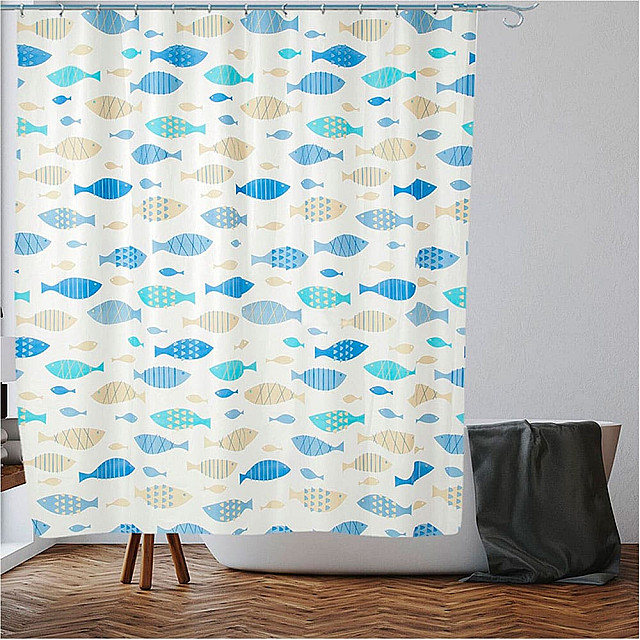 Шторка для ванной Perfecto linea 36-118007 180*180 см рыбки