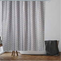 Шторка для ванной Perfecto Linea Harmony 36-118014 180*180 см геометрия серая
