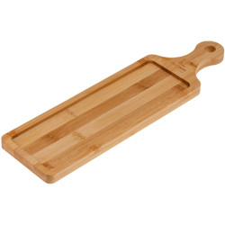 Поднос Perfecto Linea Bamboo 38-395110 бамбуковый с ручкой прямоугольный 39.5*11 см
