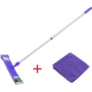 Швабра для пола Perfecto Linea 43-392031 с насадкой из шенилла лиловая + салфетка из микрофибры 30*30 см