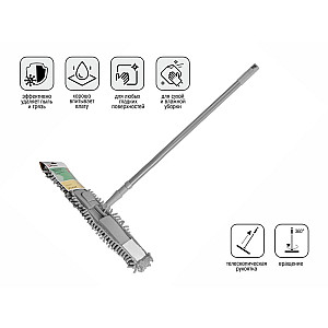 Швабра для пола Perfecto Linea Solid 43-492034 с насадкой из шенилла серая