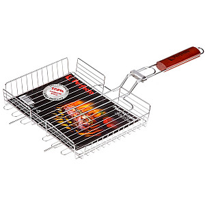 Решетка-гриль Perfecto Linea 47-101107 280*220 мм нержавеющая сталь деревянная ручка