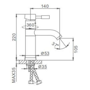 Смеситель для умывальника Frap F1052 D40 100 мм
