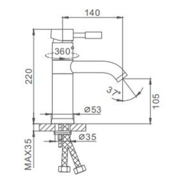 Смеситель для умывальника Frap F1052 D40 100 мм Смеситель для умывальника Frap F1052 D40 100 мм