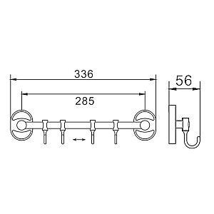 Вешалка Frap F1915-4 4 подвижных крючка