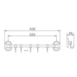 Вешалка Frap F1915-5 5 подвижных крючков