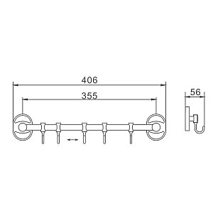 Вешалка Frap F1915-5 5 подвижных крючков