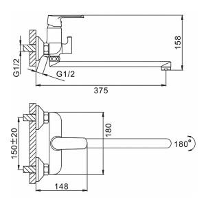 Смеситель для ванны Frap F2231 белый/хром