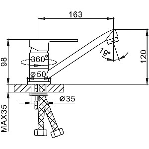 Смеситель для кухни Frap F4541 белый