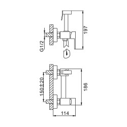 Душ гигиенический со смесителем Frap F7504-6 черный