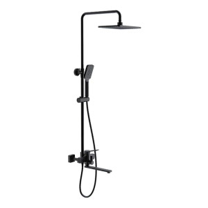 Душевая система Frap F2462 с смесителем и тропическим душем латунь черная