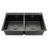 Мойка кухонная Gappo GS8350-6 стальная две чаши черная 830*500*215 мм