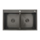 Мойка кухонная Gappo GS8350-6 стальная две чаши черная 830*500*215 мм Мойка кухонная Gappo GS8350-6 стальная две чаши черная 830*500*215 мм