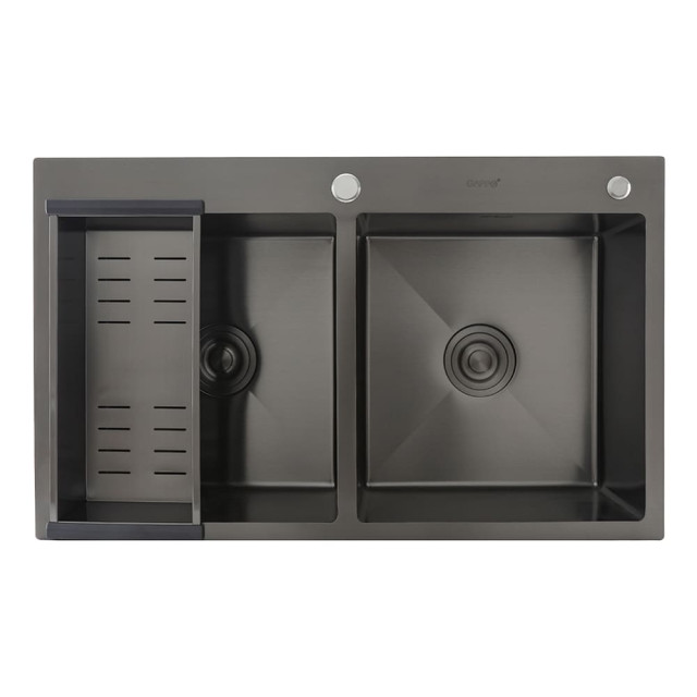 Мойка кухонная Gappo GS8350-6 стальная две чаши черная 830*500*215 мм Мойка кухонная Gappo GS8350-6 стальная две чаши черная 830*500*215 мм