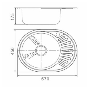 Мойка кухонная Frap F64557 глянцевая 57*45 см