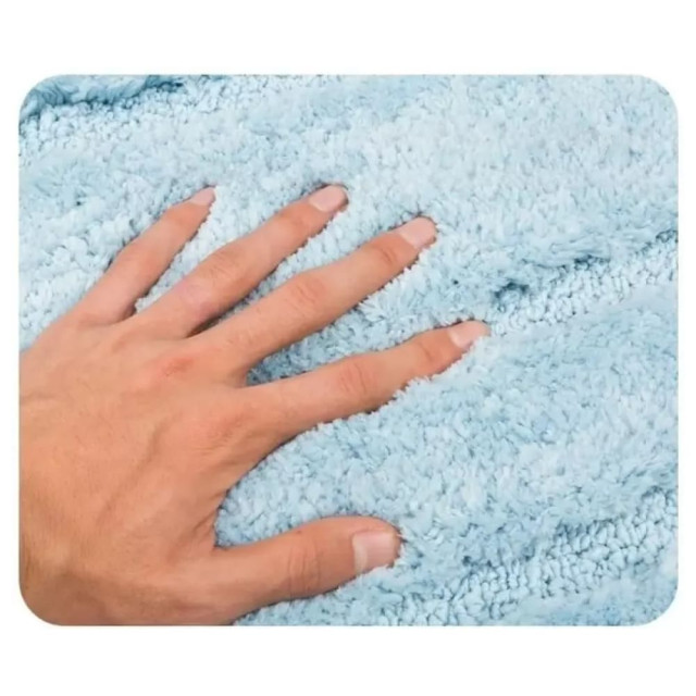 Коврик Gappo G85401 для ванной комнаты полиэстер голубой 50*80 см