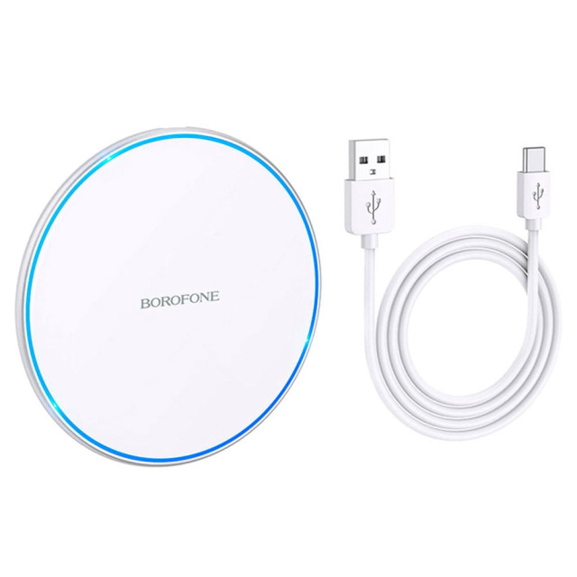 Зарядное устройство Borofone BQ3 Pro 80590 беспроводное 15W с кабелем Type-C серебро