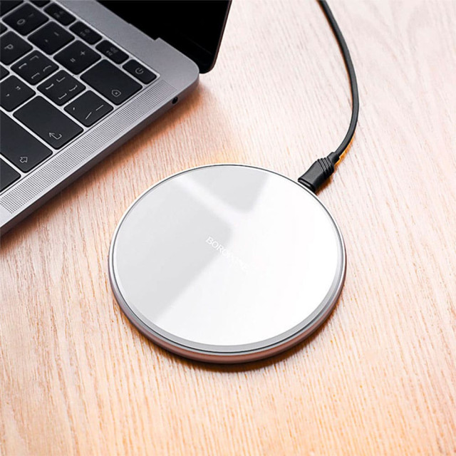 Зарядное устройство Borofone BQ3 Pro 80590 беспроводное 15W с кабелем Type-C серебро