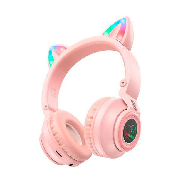 Наушники Borofone BT BO18 CAT розовые