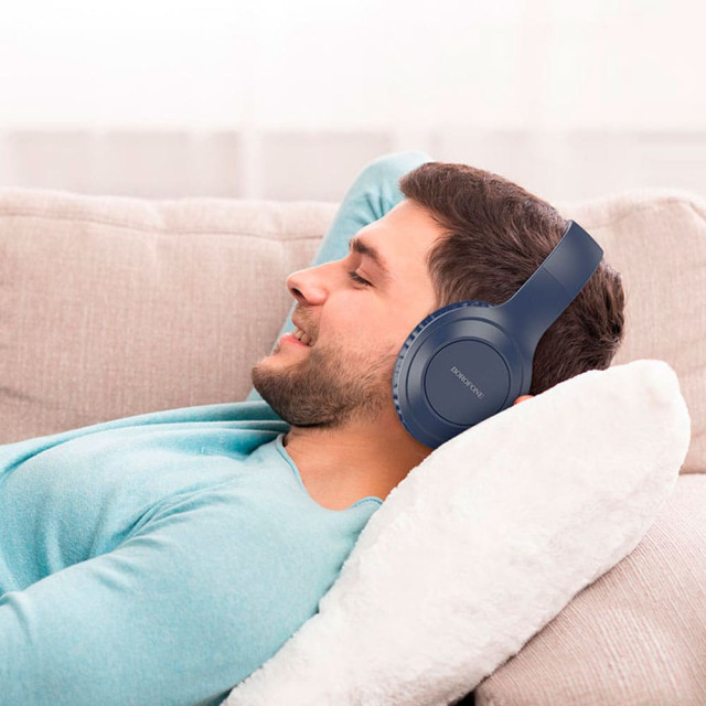 Наушники Borofone BO20 BT полноразмерные с микрофоном синий