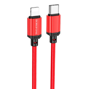 Кабель Borofone BX87 88992 Lightning-Type-C 20W поддержка PD 20 Вт красный 1 м