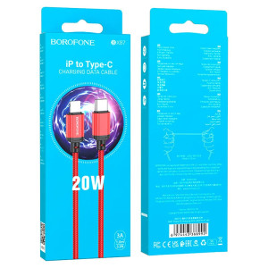 Кабель Borofone BX87 88992 Lightning-Type-C 20W поддержка PD 20 Вт красный 1 м