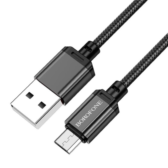 Кабель Borofone BX87 89029 MicroUSB USB 2.4А черный 1 м