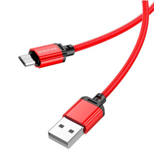 Кабель Borofone BX87 MicroUSB USB 2.4А красный 1 м