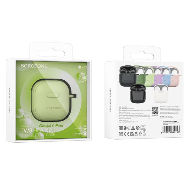 Наушники Borofone BW29 TWS беспроводные шумоподавление салатовый