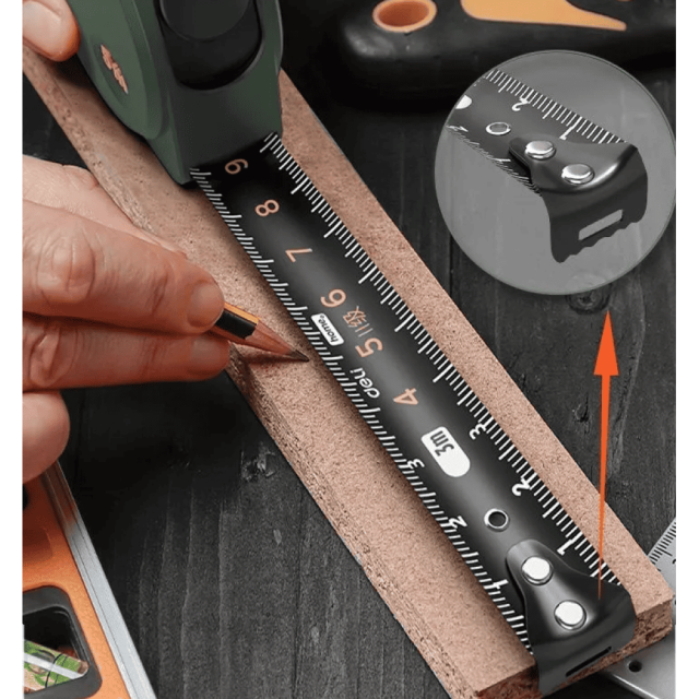 Рулетка Deli HS HT8316L 16 мм*3 м Soft Touch зеленый