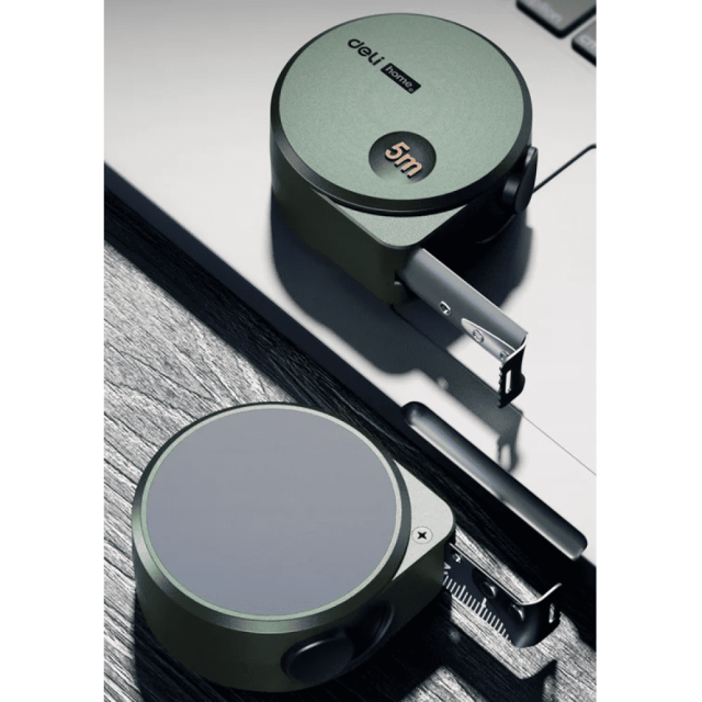 Рулетка Deli HS HT8519L 19 мм*5 м Soft Touch зеленый