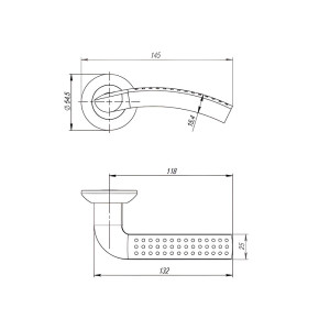 Ручка раздельная Punto R.TL54.Logica (Logica TL) 140 мм SN/CP-3 матовый никель/хром
