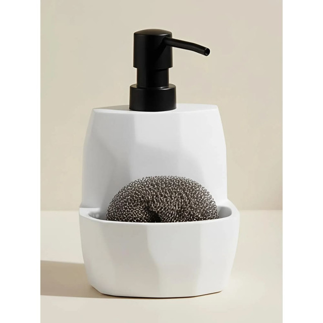 Диспенсер для моющего средства Perfecto Linea Symphony 35-103001 с подставкой для губки белый