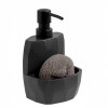 Диспенсер для моющего средства Perfecto Linea Symphony 35-103002 с подставкой для губки черный