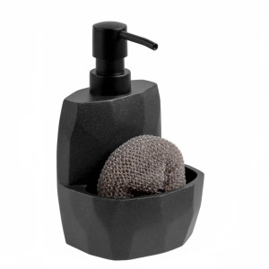 Диспенсер для моющего средства Perfecto Linea Symphony 35-103002 с подставкой для губки черный