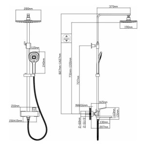 Душевая система AV Engineering AVNEO16-A170-135 D35