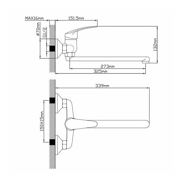 Смеситель для ванны AV Engineering D35 AVSHU7-A132-246