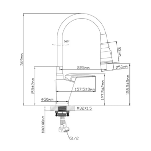 Смеситель для кухни AV Engineering серия POS AVPOS4-A172-141 D35