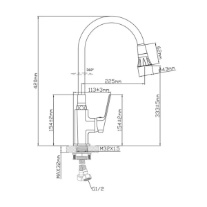 Смеситель для кухни AV Engineering AVWIN4-A165-141 серия WIN D35