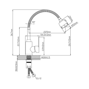 Смеситель для кухни AV Engineering AVZAR4-A304-802 серия SUS 304 D35