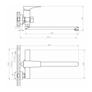 Смеситель для ванны AV Engineering AVDAR3-51053 серия DAR D35