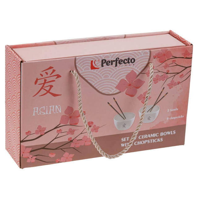 Набор мисок Perfecto Linea Asian 30-108001 керамических с палочками для еды Набор мисок Perfecto Linea Asian 30-108001 керамических с палочками для еды