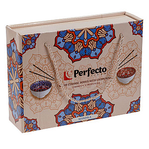 Набор мисок Perfecto Linea Mandala 30-115001 керамических с палочками для еды