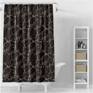 Шторка для ванной Perfecto Linea Secret 36-118202 180*180 см черный мрамор